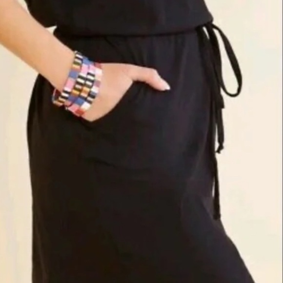 SUNDRY x EVEREVE Black Weekender Tank Racerback Dress Drawstring POCKET 1 SM USA - Picture 4 of 14